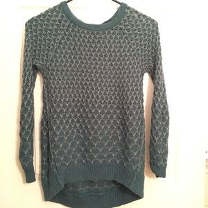 Anthropologie Back Zipper Blue Sweater